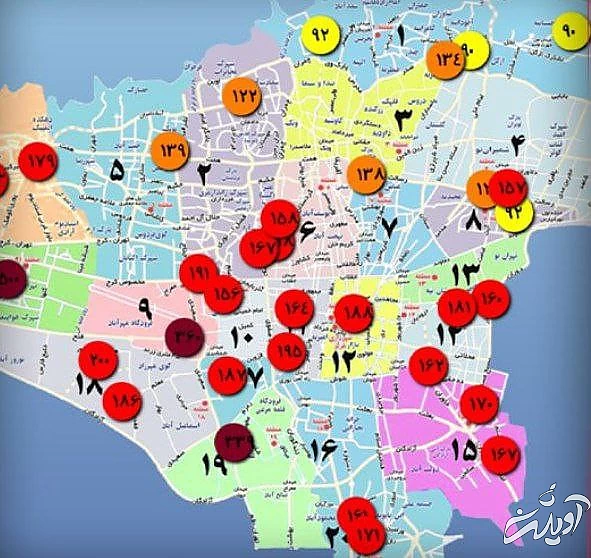 مناطق آلوده تهران 